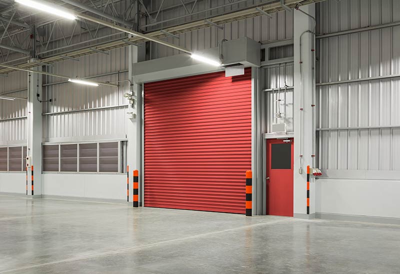 red roller shutter