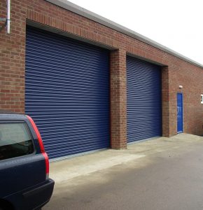 Blue Roller Shutters