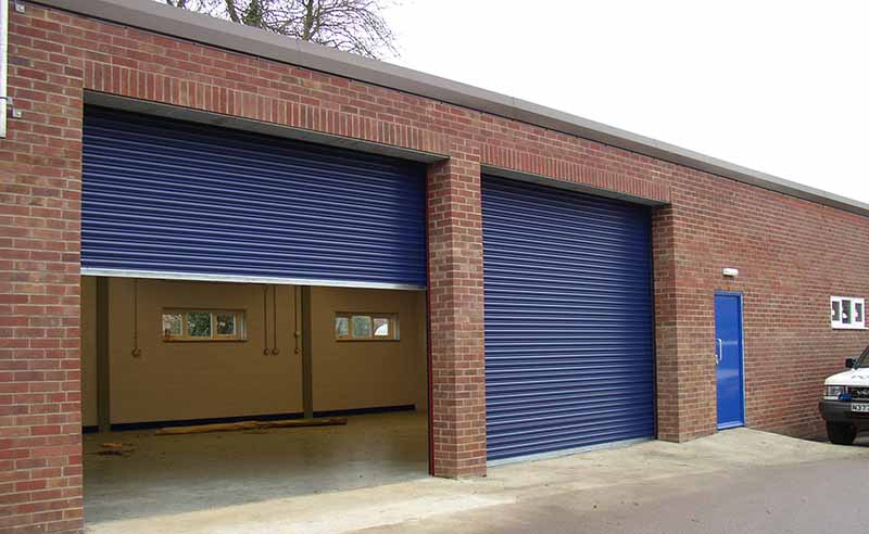 Blue roller shutters