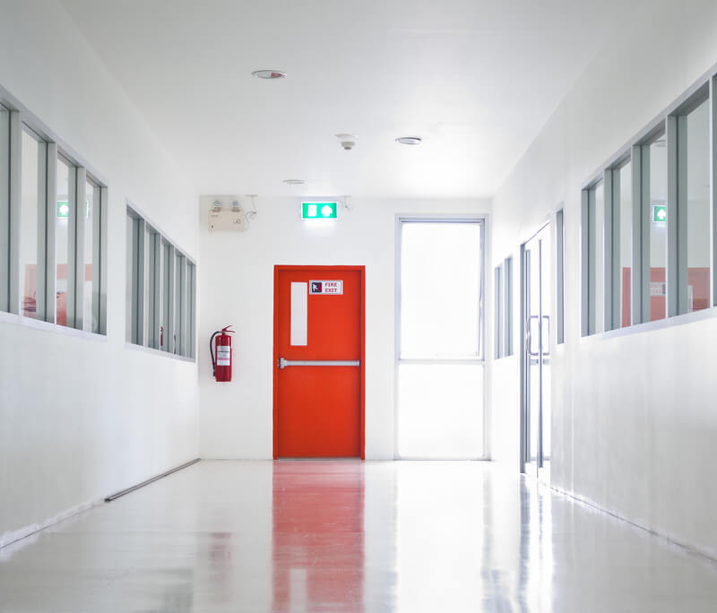 Emergency steel personnel door