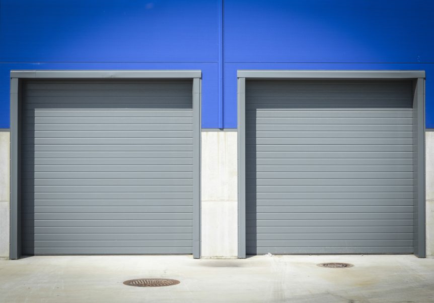 Grey colour industrial doors