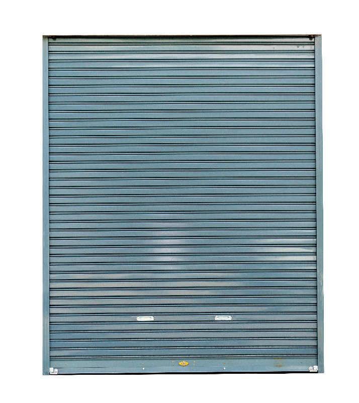 single grey roller shutter door