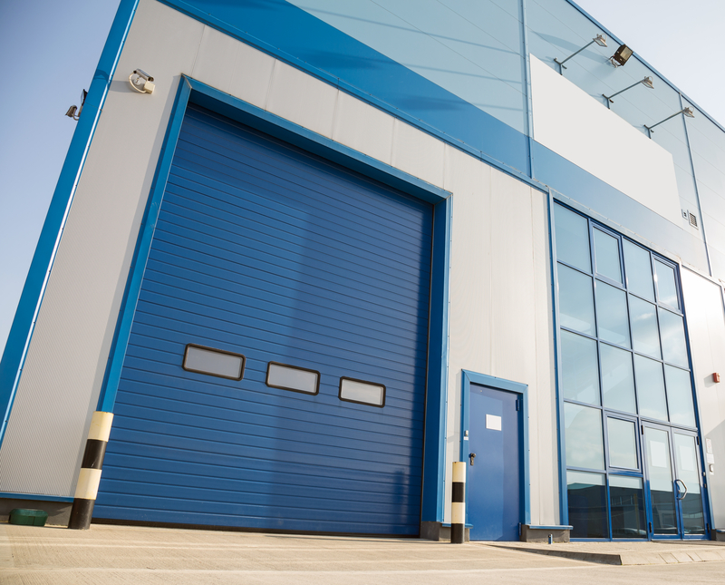 Blue industrial door